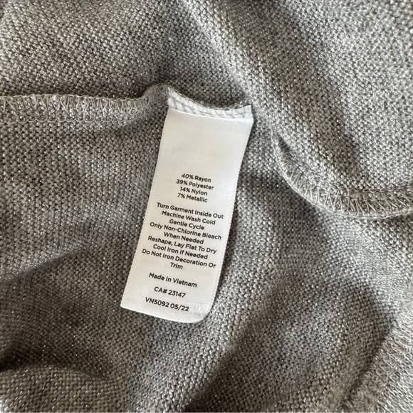 Talbots Women’s Small Black Velvet Tie Smocked Neck Top Gray Metallic Coquette - Picture 5 of 5